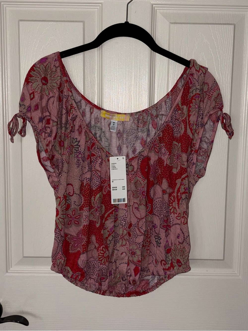 Urban Outfitters Pink Floral-Print Top 🆕